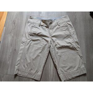 Eddie Bauer Womens Khaki Bermuda Shorts Size 8 Cotton Blend Casual Summer Wear